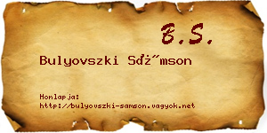 Bulyovszki Sámson névjegykártya